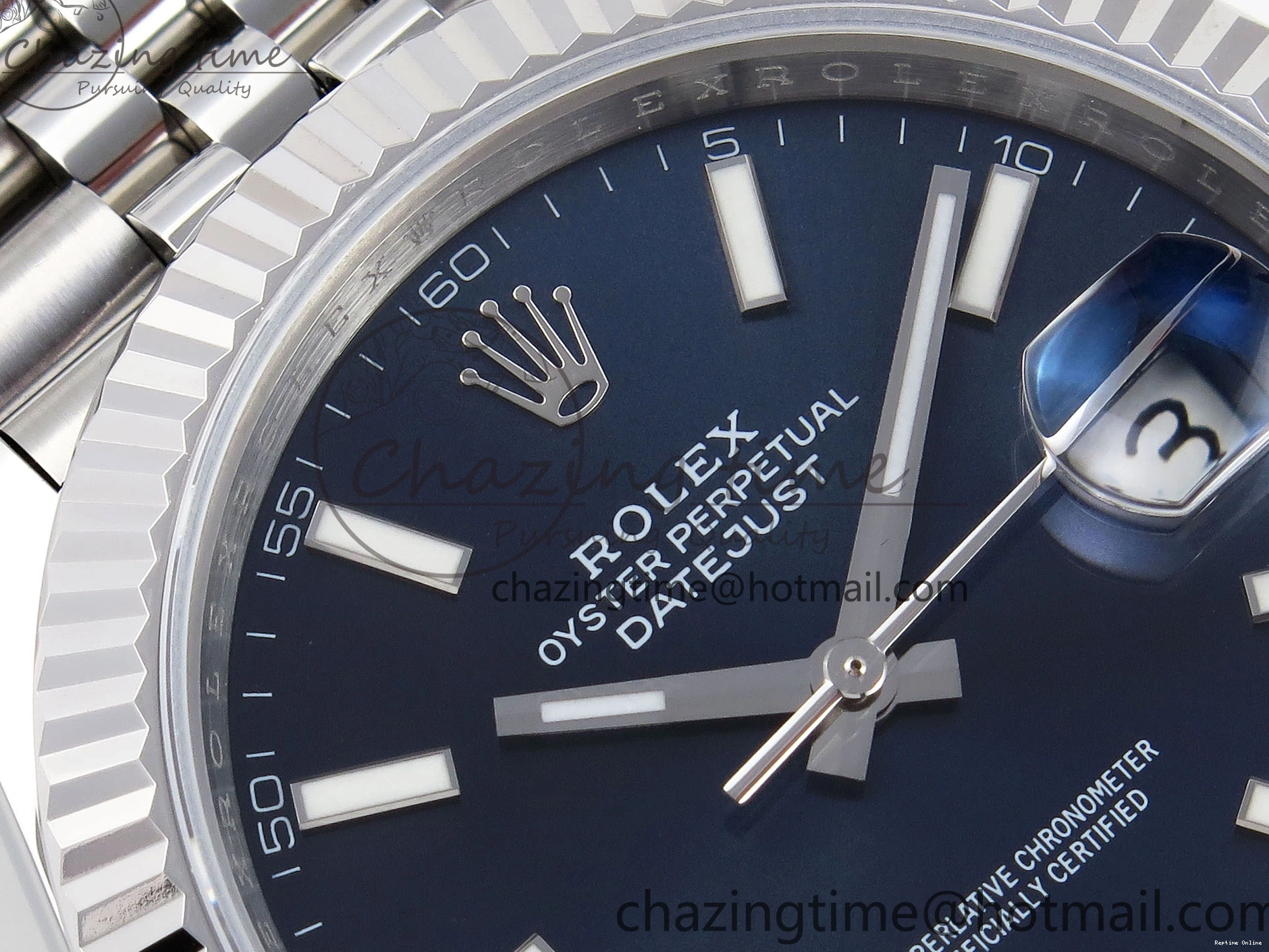 0121 DateJust 41mm 126334 904 SS ARF 1:1 Best Edition Blue Dial Sticks Markers on Jubilee Bracelet SH Unique 1864